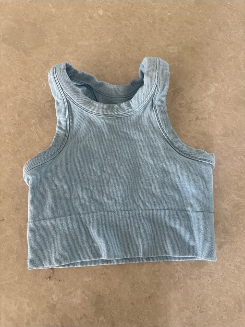 Alo Light Blue Cropped Tank Top - Size M